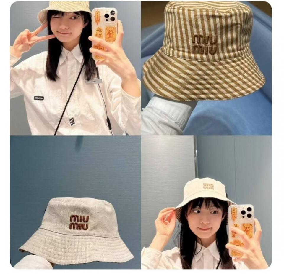 réplica,joyas,joyería,1:1,replica,fake,lujo,barato réplica,joyas,joyería,1:1,replica,fake,lujo,barato Gorro de pescador reversible MiuMiu, unisex, con embalaje (ECZB5R)