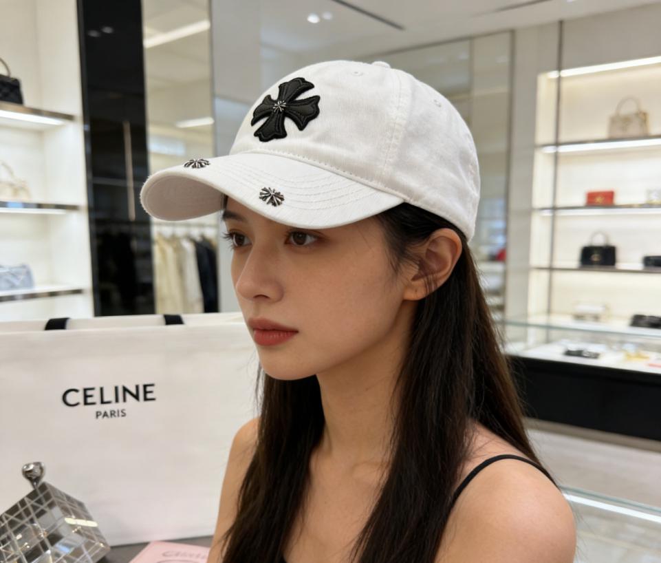 réplica,joyas,joyería,1:1,replica,fake,lujo,barato réplica,joyas,joyería,1:1,replica,fake,lujo,barato Gorra de béisbol Chrome Hearts con cruz desgastada (X8E2H3)