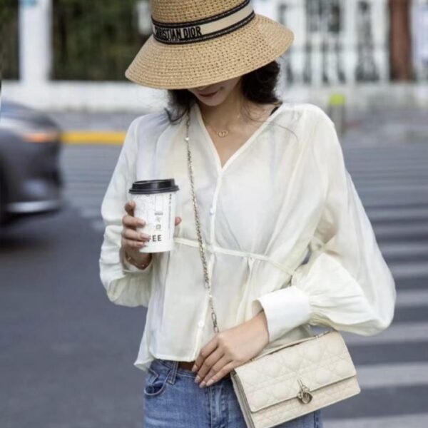réplica,joyas,joyería,1:1,replica,fake,lujo,barato Sombrero de paja Dior, sombrero de copa calado (QNLDLB)