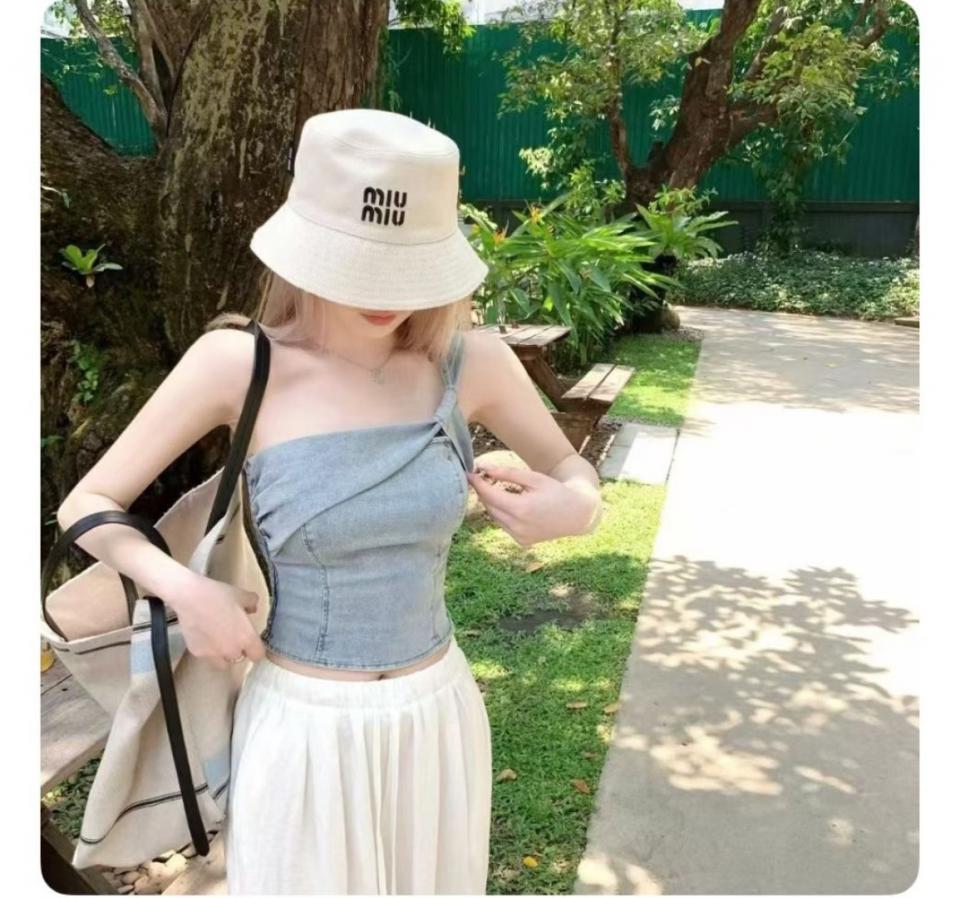 réplica,joyas,joyería,1:1,replica,fake,lujo,barato réplica,joyas,joyería,1:1,replica,fake,lujo,barato Gorro de pescador reversible MiuMiu, unisex, con embalaje (OJUFZE)