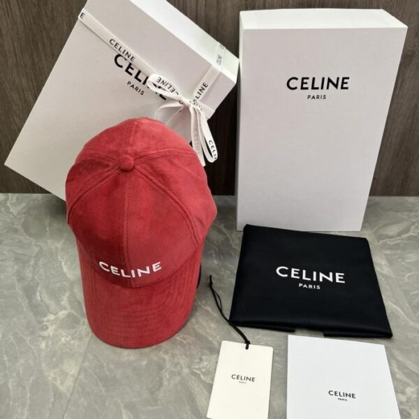 réplica,joyas,joyería,1:1,replica,fake,lujo,barato Gorra de béisbol CELINE Original Custom Cotton Velvet con aplique de logotipo (O7E9OH) – Mismo estilo que en el sitio web oficial