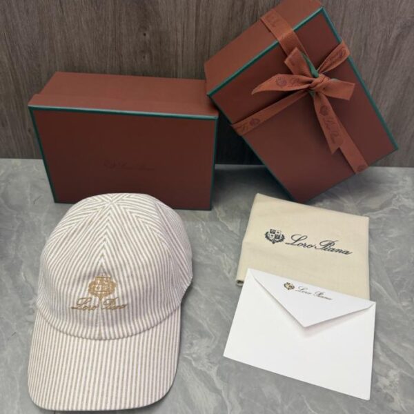 réplica,joyas,joyería,1:1,replica,fake,lujo,barato Gorra de béisbol a rayas Loro Piana Storm System (THQNGQ)