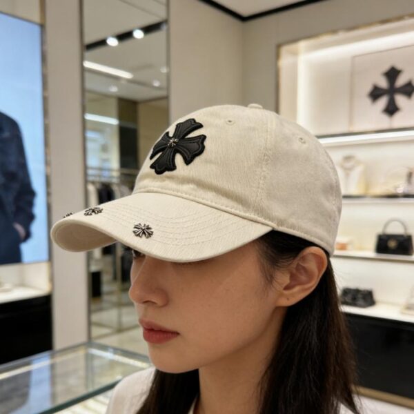 réplica,joyas,joyería,1:1,replica,fake,lujo,barato Gorra de béisbol Chrome Hearts con cruz desgastada (O7CTUB)