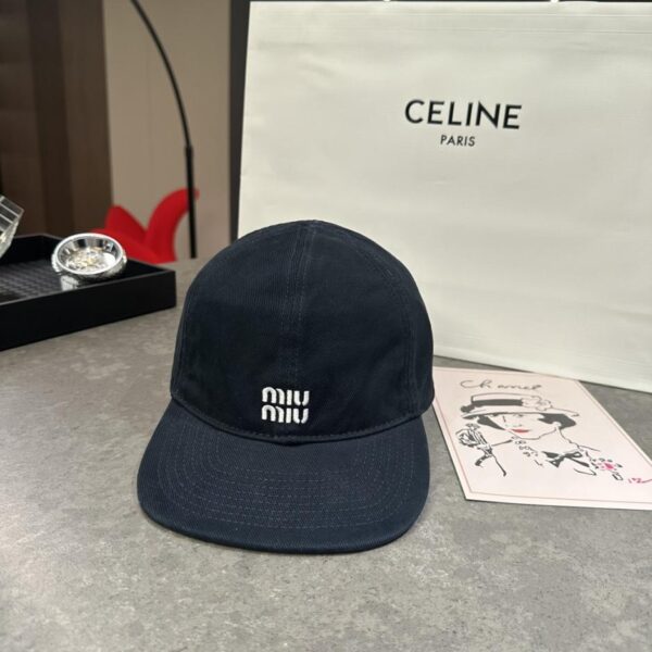 réplica,joyas,joyería,1:1,replica,fake,lujo,barato Gorra de béisbol retro MiuMiu | Visera corta + acabado desgastado (GW47OZ)