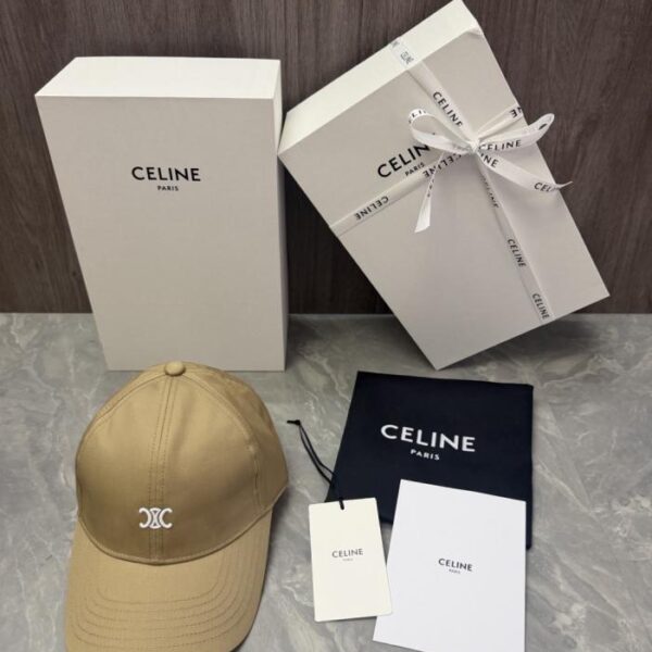 réplica,joyas,joyería,1:1,replica,fake,lujo,barato Gorra CELINE Original Custom con logotipo Triomphe Double C bordado (53T93H)