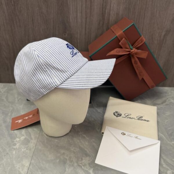 réplica,joyas,joyería,1:1,replica,fake,lujo,barato Gorra de béisbol a rayas Loro Piana Storm System (NJKHQG)