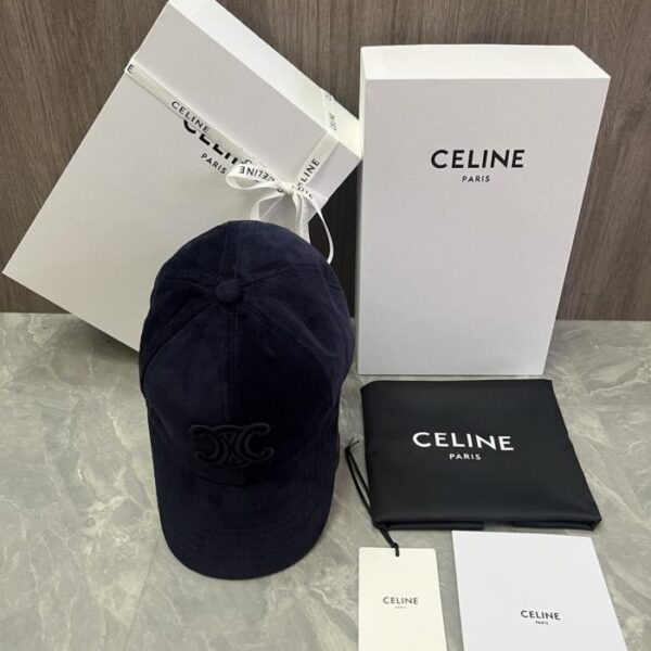 réplica,joyas,joyería,1:1,replica,fake,lujo,barato Gorra de béisbol CELINE Original de terciopelo de algodón hecha a medida con aplique de logotipo (JCXAT2), mismo estilo que en el sitio web oficial.
