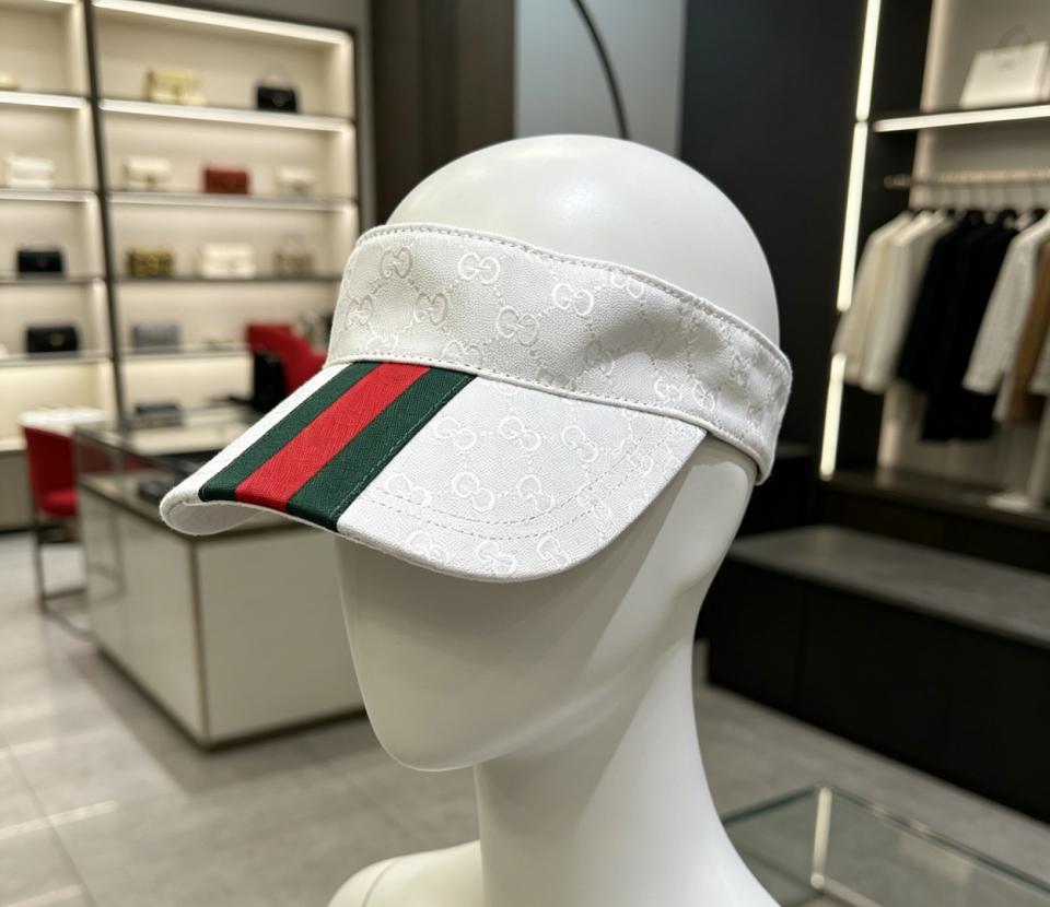 réplica,joyas,joyería,1:1,replica,fake,lujo,barato réplica,joyas,joyería,1:1,replica,fake,lujo,barato Visera clásica de GUCCI con correas rojas y verdes (CB5U2X)