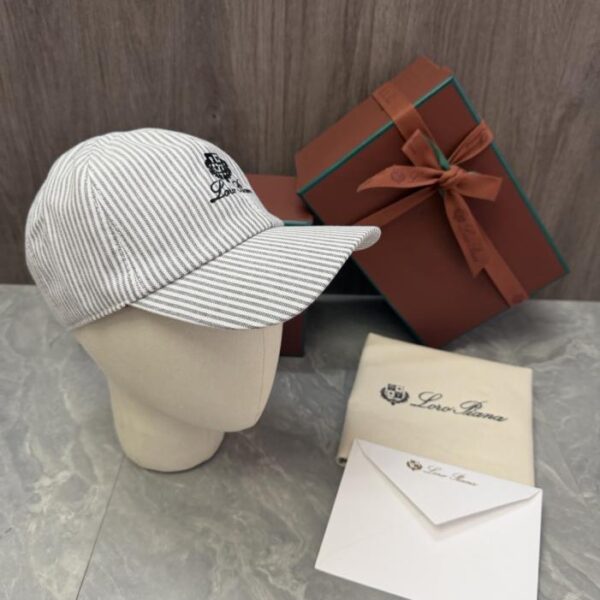 réplica,joyas,joyería,1:1,replica,fake,lujo,barato Gorra de béisbol a rayas Loro Piana Storm System (BNVI9S)