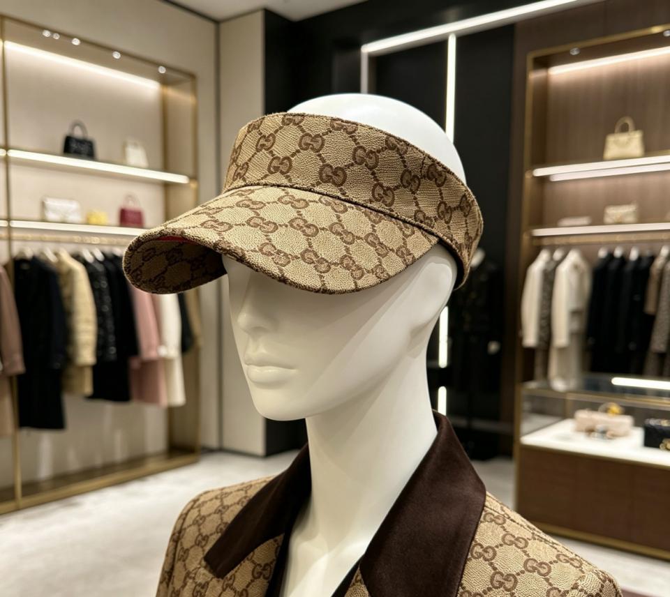 réplica,joyas,joyería,1:1,replica,fake,lujo,barato réplica,joyas,joyería,1:1,replica,fake,lujo,barato Gorra de sol con visera clásica con monograma de Gucci (ZD9IME)