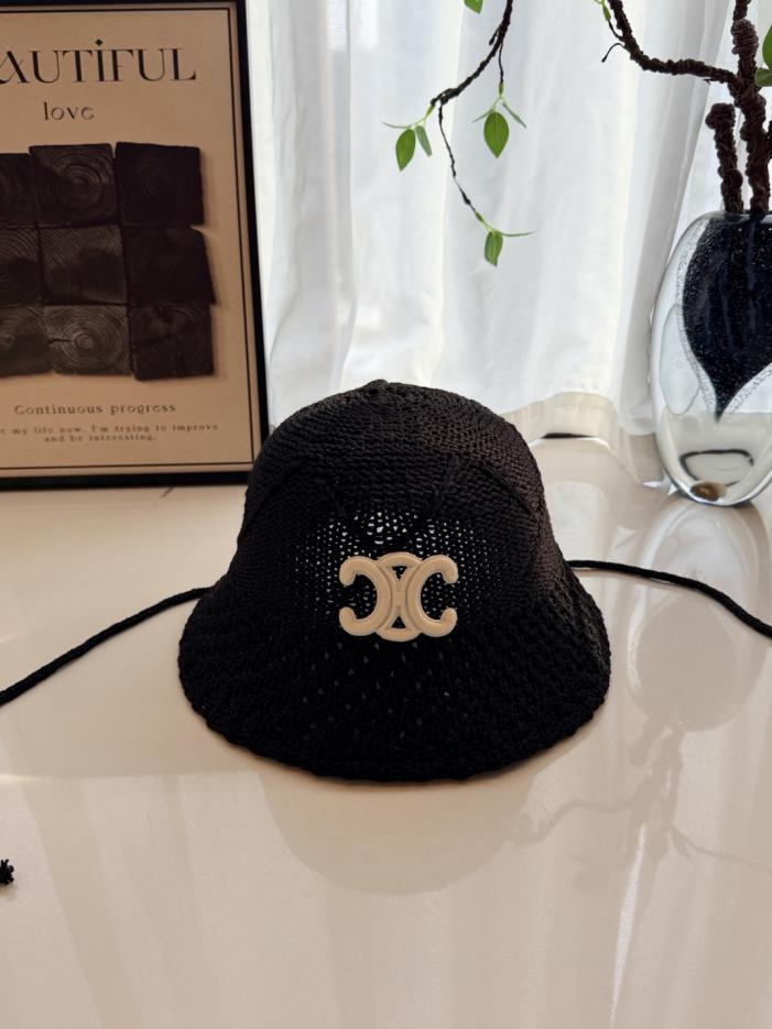 réplica,joyas,joyería,1:1,replica,fake,lujo,barato réplica,joyas,joyería,1:1,replica,fake,lujo,barato Sombrero de pescador tejido calado al estilo CELINE (JKTF0T)