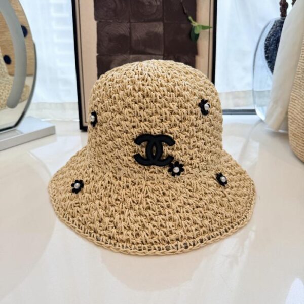 réplica,joyas,joyería,1:1,replica,fake,lujo,barato Sombrero de pescador de paja tejido a mano de Chanel (34J6YS)