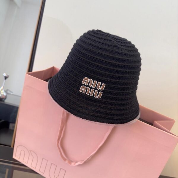 réplica,joyas,joyería,1:1,replica,fake,lujo,barato Nuevo gorro de pescador de punto de Miu Miu, circunferencia de la cabeza 57 cm (5M9ICF)