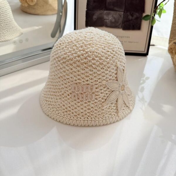 réplica,joyas,joyería,1:1,replica,fake,lujo,barato Gorro de pescador de ganchillo hecho a mano de Miu Miu (XSE9QK)