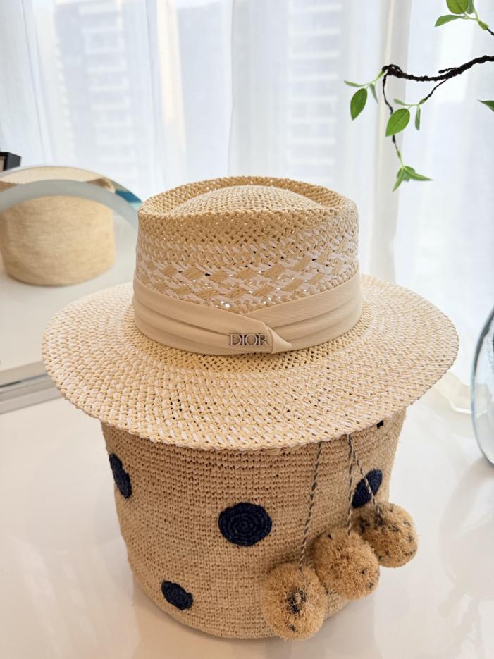 réplica,joyas,joyería,1:1,replica,fake,lujo,barato réplica,joyas,joyería,1:1,replica,fake,lujo,barato Sombrero Dior de ala plana (LXLDUO)
