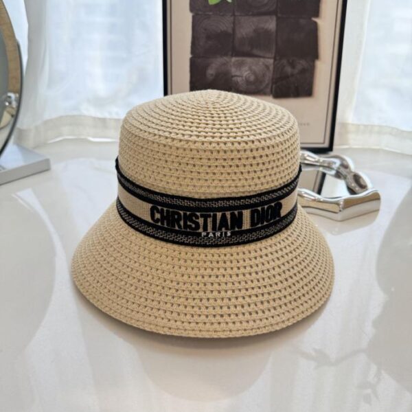 réplica,joyas,joyería,1:1,replica,fake,lujo,barato Sombrero de pescador de paja para mujer de Dior, confeccionado en paja calada (5ACN3V)