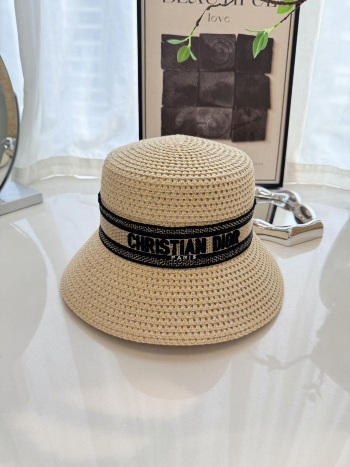 réplica,joyas,joyería,1:1,replica,fake,lujo,barato réplica,joyas,joyería,1:1,replica,fake,lujo,barato Sombrero de pescador de paja para mujer de Dior, confeccionado en paja calada (5ACN3V)