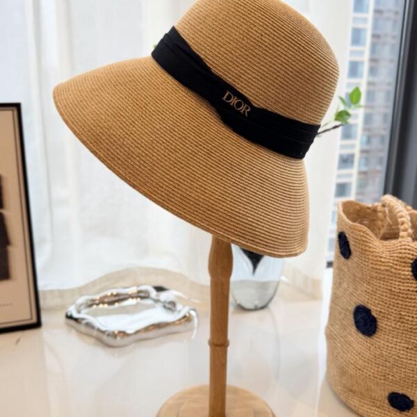 réplica,joyas,joyería,1:1,replica,fake,lujo,barato Sombrero de pescador de paja Dior, confeccionado en rafia (ASK9FT).