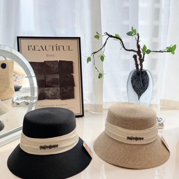 réplica,joyas,joyería,1:1,replica,fake,lujo,barato Sombrero de pescador de paja Saint Laurent (ODWQX2)