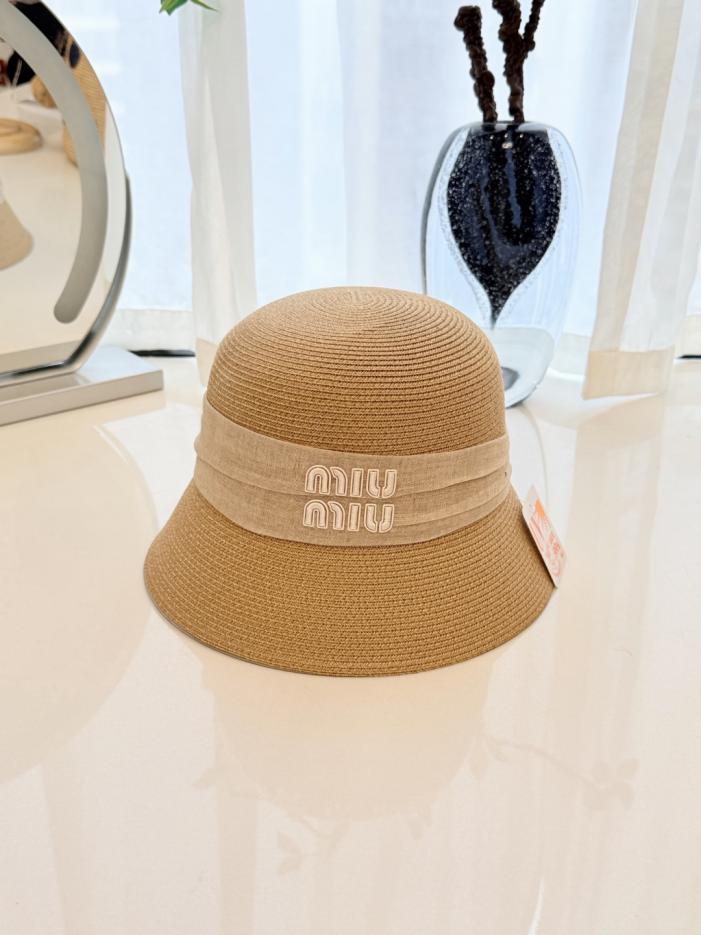 réplica,joyas,joyería,1:1,replica,fake,lujo,barato réplica,joyas,joyería,1:1,replica,fake,lujo,barato Sombrero de pescador trenzado de Miu Miu (7WYD6V)