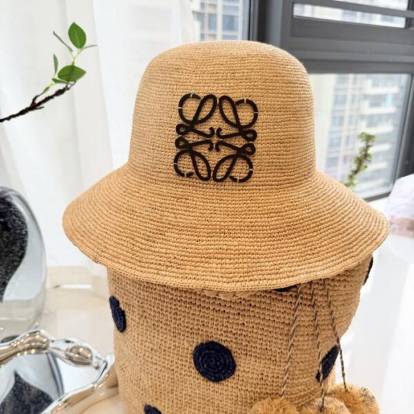 réplica,joyas,joyería,1:1,replica,fake,lujo,barato Gorro de pescador Loewe Premium de rafia, tejido a mano (O7UF2F)