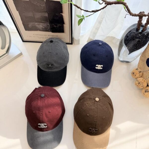 réplica,joyas,joyería,1:1,replica,fake,lujo,barato Gorra de béisbol Celine Color Block de algodón lavado (25YXNM)