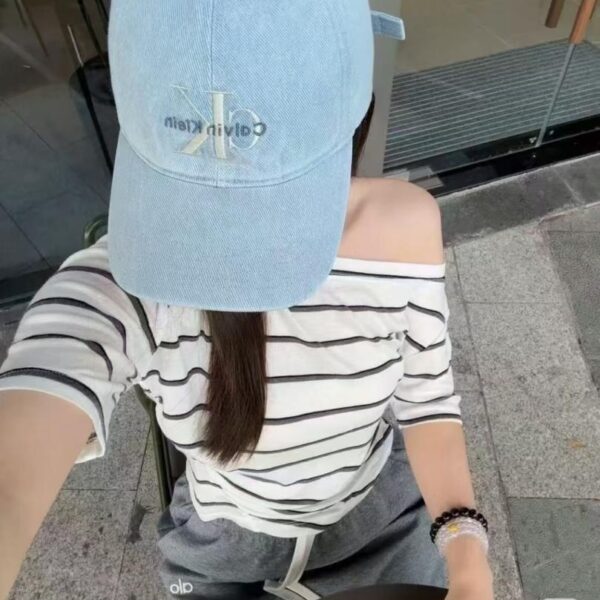 réplica,joyas,joyería,1:1,replica,fake,lujo,barato Producto más vendido de la boutique CK: Gorra de béisbol bordada azul claro lavada (RZZ6KR)