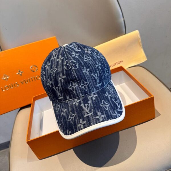 réplica,joyas,joyería,1:1,replica,fake,lujo,barato Gorra de béisbol Louis Vuitton nueva y original, jacquard de mezclilla LV (L08ZH5)