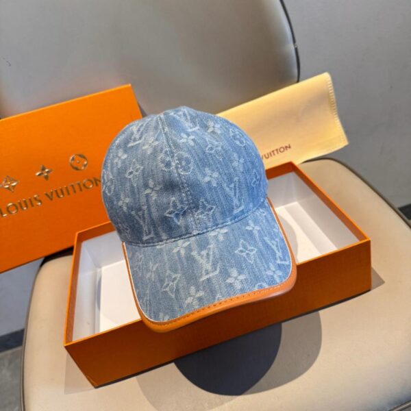 réplica,joyas,joyería,1:1,replica,fake,lujo,barato Gorra de béisbol Louis Vuitton nueva, diseño original, jacquard de mezclilla LV (S1AHQ2)