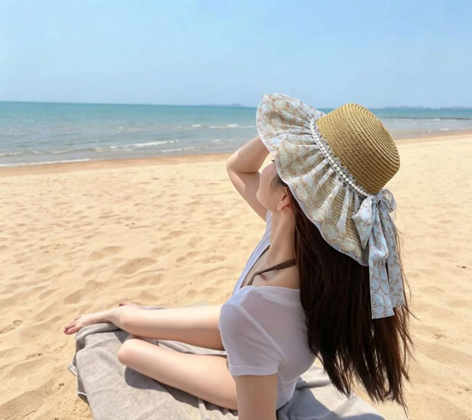 réplica,joyas,joyería,1:1,replica,fake,lujo,barato réplica,joyas,joyería,1:1,replica,fake,lujo,barato Sombrero de playa auténtico original MIUMIU con ala ancha (HV6EK8)