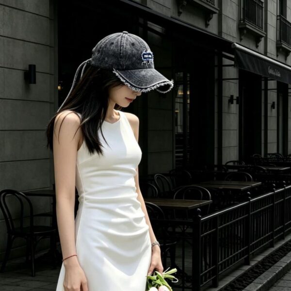 réplica,joyas,joyería,1:1,replica,fake,lujo,barato Gorra de béisbol de mezclilla desgastada MIUMIU (DL5G3A)