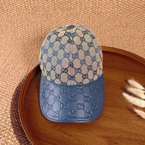 réplica,joyas,joyería,1:1,replica,fake,lujo,barato Gorra de béisbol de cuero GUCCI con letras grandes (MDK1T5)