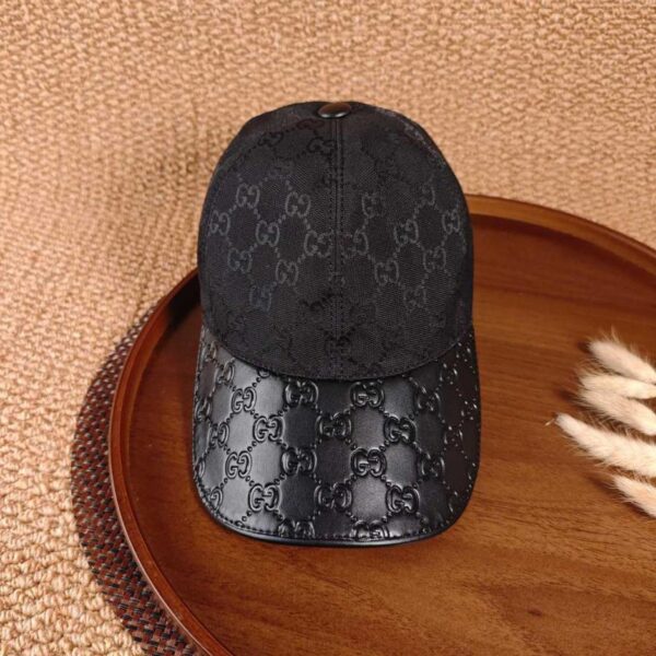 réplica,joyas,joyería,1:1,replica,fake,lujo,barato GUCCI – Gorra de béisbol con visera de cuero y letras grandes (NI5FQZ)