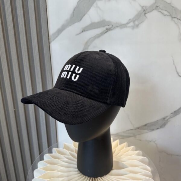 réplica,joyas,joyería,1:1,replica,fake,lujo,barato Gorra de béisbol de pana MIUMIU para otoño/invierno (YXXG0K)