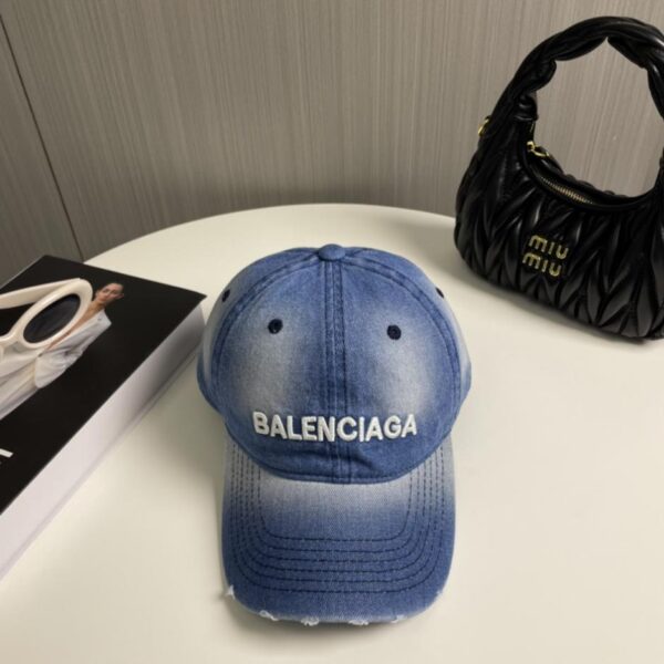 réplica,joyas,joyería,1:1,replica,fake,lujo,barato Gorra de béisbol de mezclilla lavada BALENCIAGA (HHECIF)