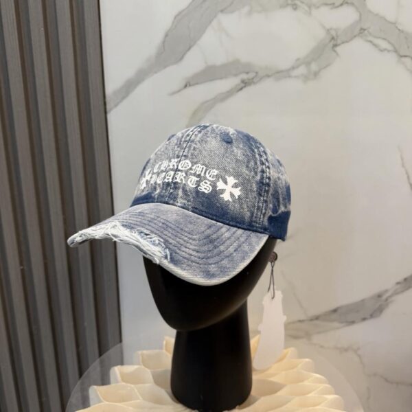 réplica,joyas,joyería,1:1,replica,fake,lujo,barato Gorra de béisbol Chrome Hearts nueva de mezclilla lavada de alta calidad (GDM1HQ)