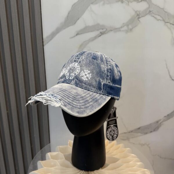 réplica,joyas,joyería,1:1,replica,fake,lujo,barato Gorra de béisbol Chrome Hearts nueva de mezclilla lavada de alta calidad (QK5T9W)