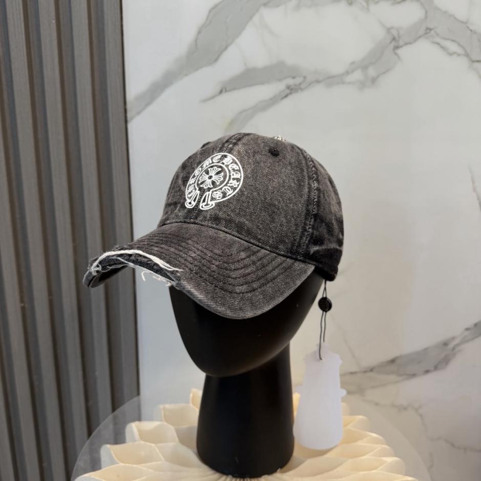 réplica,joyas,joyería,1:1,replica,fake,lujo,barato réplica,joyas,joyería,1:1,replica,fake,lujo,barato Gorra de béisbol Chrome Hearts de mezclilla lavada de alta calidad (YA1V65)