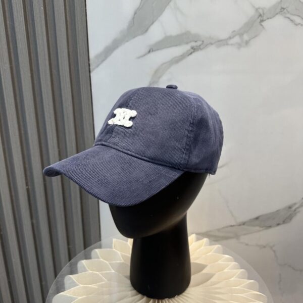 réplica,joyas,joyería,1:1,replica,fake,lujo,barato Gorra de béisbol de pana bordada con el Arco del Triunfo de Celine, edición limitada otoño/invierno (1MCUW9)