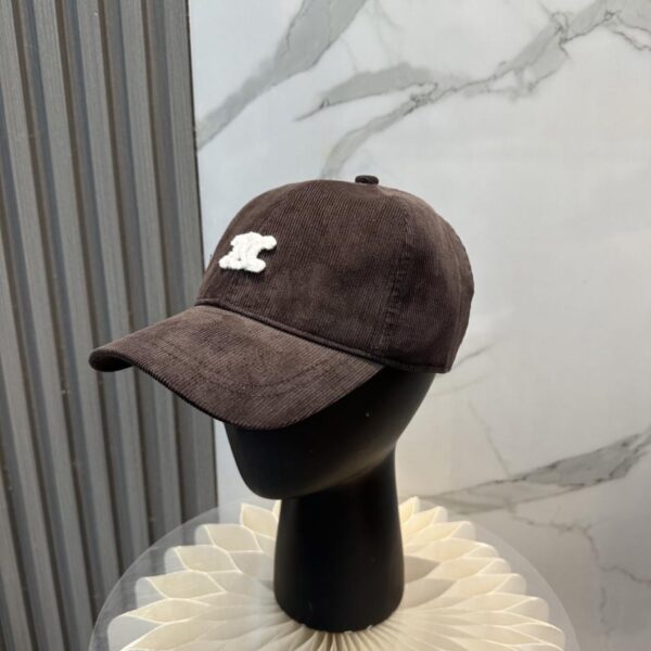 réplica,joyas,joyería,1:1,replica,fake,lujo,barato Gorra de béisbol de pana bordada con el Arco del Triunfo de Celine, edición limitada otoño/invierno (ECRSE2)
