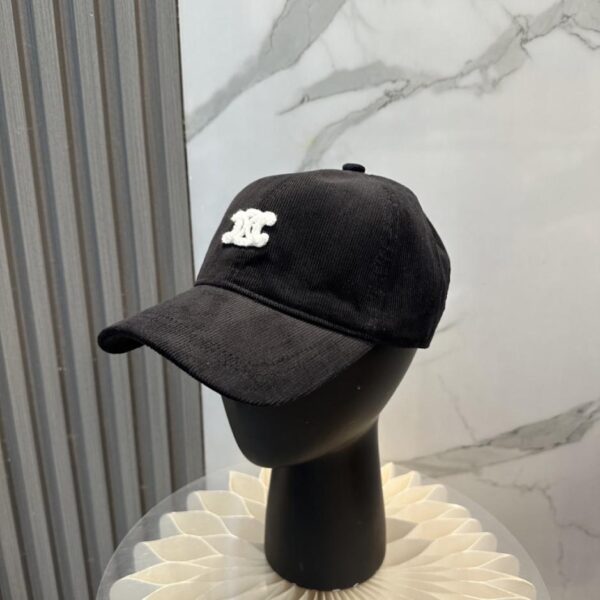 réplica,joyas,joyería,1:1,replica,fake,lujo,barato Gorra de béisbol de pana bordada con el Arco del Triunfo de Celine, edición limitada otoño/invierno (WAKCUO)