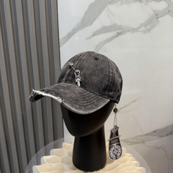 réplica,joyas,joyería,1:1,replica,fake,lujo,barato Gorra de béisbol Chrome Hearts de mezclilla lavada de alta calidad (C91XF4)
