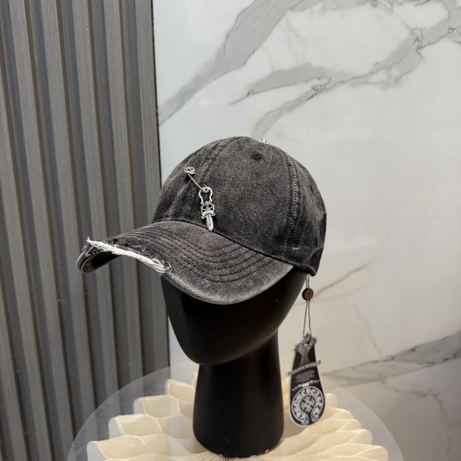 réplica,joyas,joyería,1:1,replica,fake,lujo,barato réplica,joyas,joyería,1:1,replica,fake,lujo,barato Gorra de béisbol Chrome Hearts de mezclilla lavada de alta calidad (C91XF4)