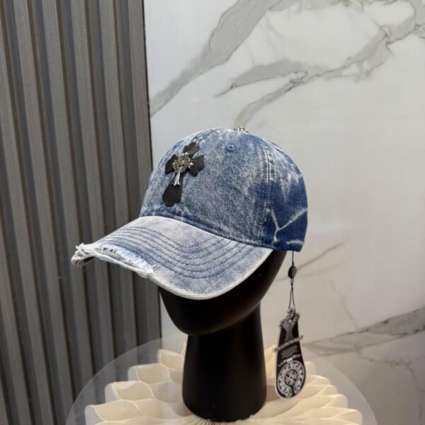 réplica,joyas,joyería,1:1,replica,fake,lujo,barato Gorra de béisbol Chrome Hearts nueva de mezclilla lavada de alta calidad (ERB7KM)