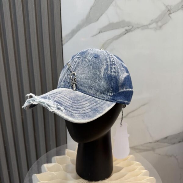 réplica,joyas,joyería,1:1,replica,fake,lujo,barato Gorra de béisbol Chrome Hearts nueva de mezclilla lavada de alta calidad (6QZWTL)
