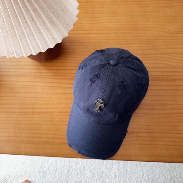 réplica,joyas,joyería,1:1,replica,fake,lujo,barato Gorra de béisbol estilo coreano retro desgastada y rasgada de Chrome Hearts para principios de primavera (N647LQ)