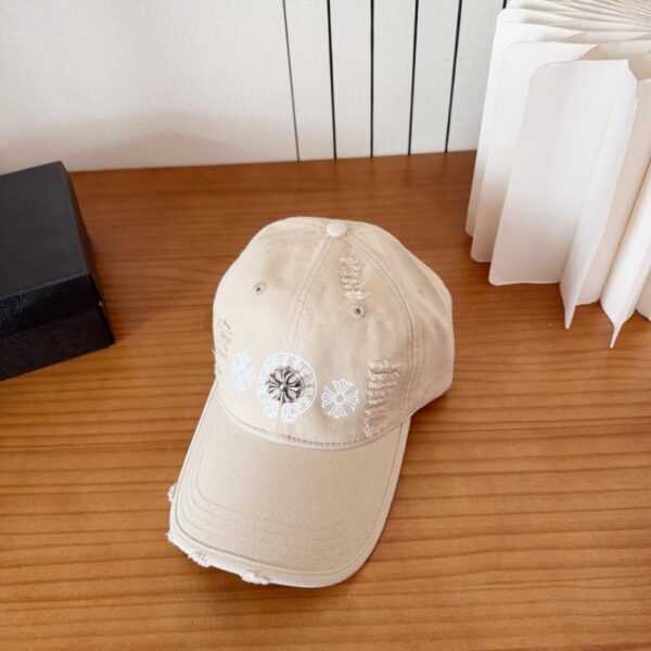 réplica,joyas,joyería,1:1,replica,fake,lujo,barato Gorra de béisbol estilo coreano retro desgastada y rasgada de Chrome Hearts para principios de primavera (3XL2CJ)