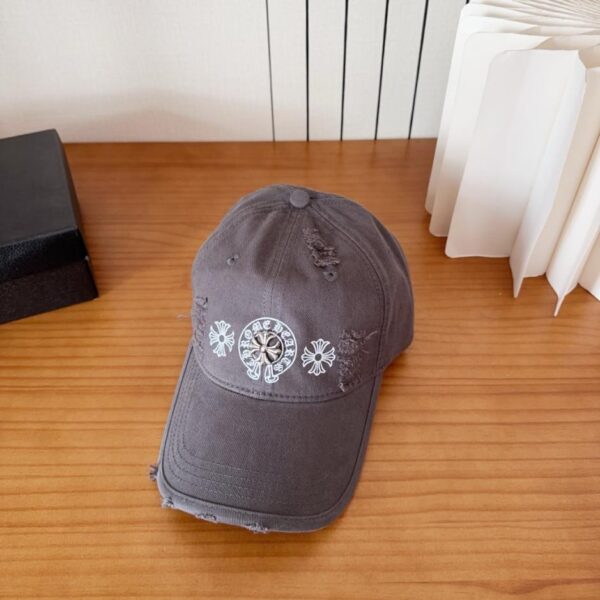 réplica,joyas,joyería,1:1,replica,fake,lujo,barato Gorra de béisbol estilo coreano retro desgastada y rasgada de Chrome Hearts para principios de primavera (3XL2CJ)