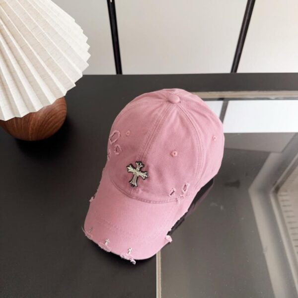 réplica,joyas,joyería,1:1,replica,fake,lujo,barato Gorra de béisbol estilo coreano retro desgastada y rasgada de Chrome Hearts para principios de primavera (GH7V30)