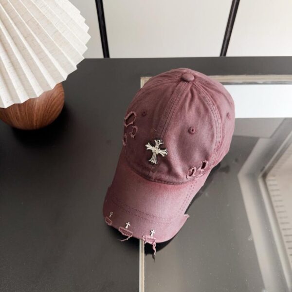 réplica,joyas,joyería,1:1,replica,fake,lujo,barato Gorra de béisbol estilo coreano retro desgastada y rasgada de Chrome Hearts para principios de primavera (DXNKC5)